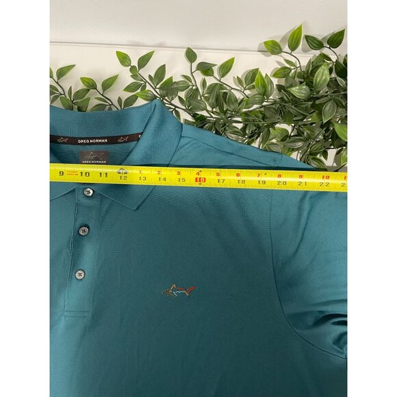 Greg Norman Tasso Elba 2XB Teal Polo Shirt Play Dry100%Polyester Short Sleeve Me - Picture 9 of 10
